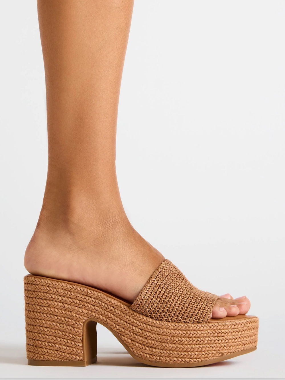 Steve Madden Raffia Woven Platform Sandal- Size 7